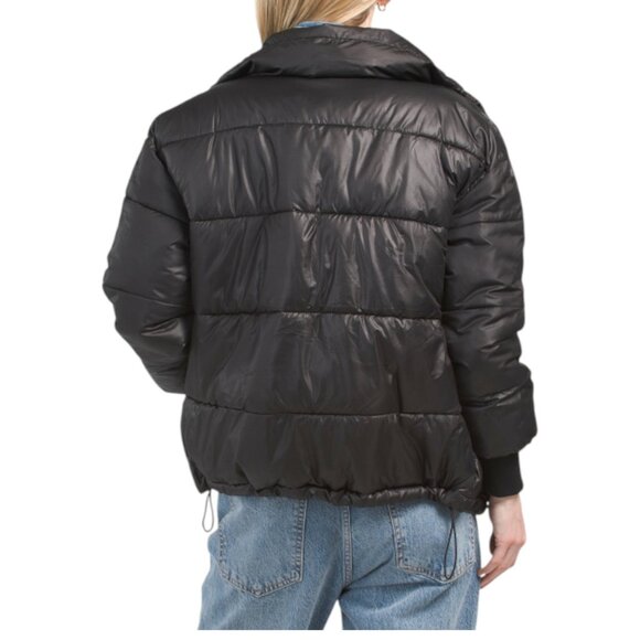 BLANK NYC Run the Show Nylon And Denim Puffer Jacket - Picture 2 of 2